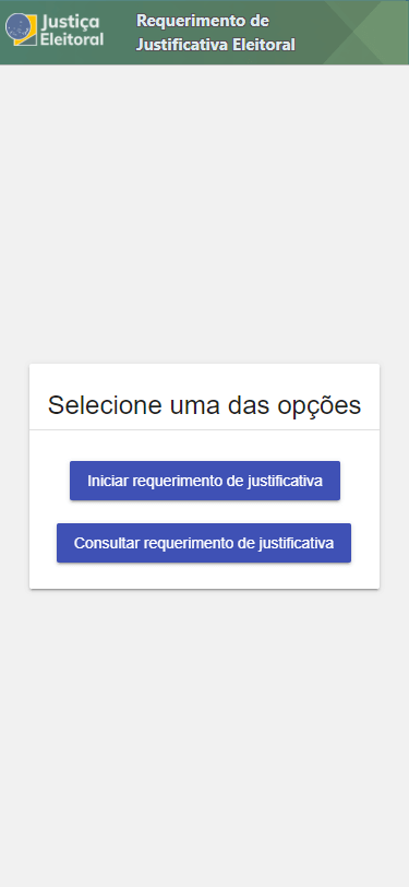 Justifica - Passo a passo 1 - Página inicial