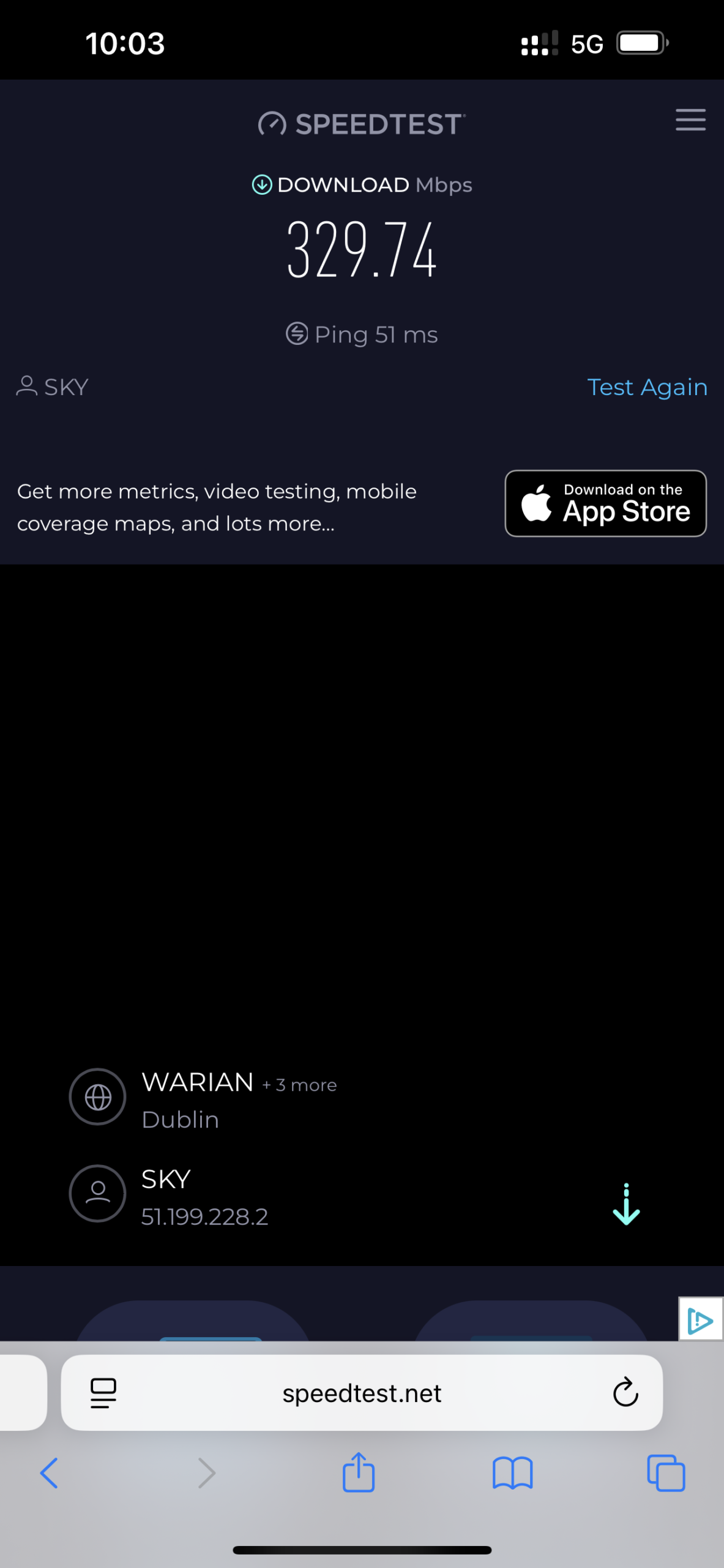 Sky 5G Test
